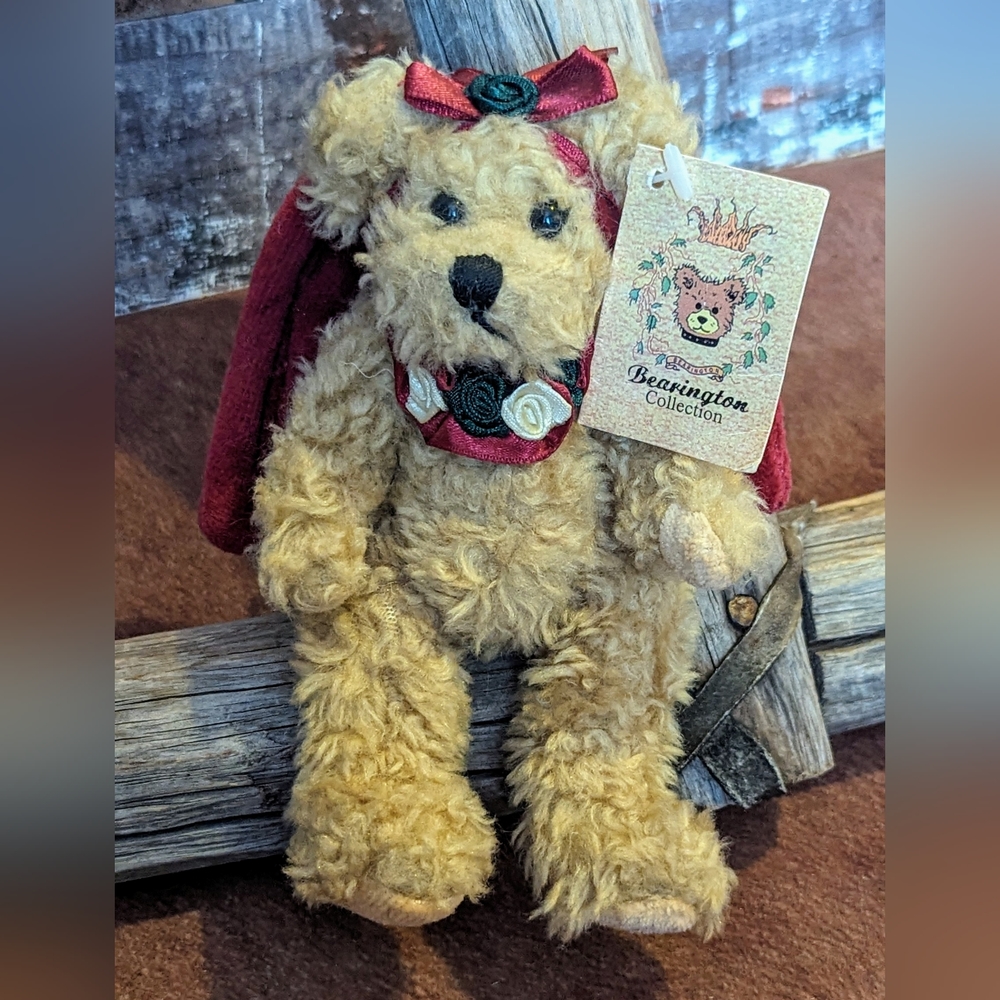 Vintage The Bearington Collection "Gabrielle" Plush Teddy W Velvet Angel Wings